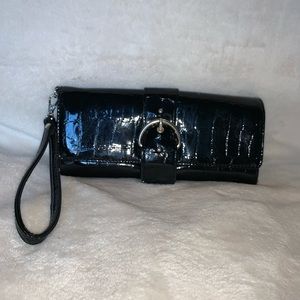 Black textured wristlet
